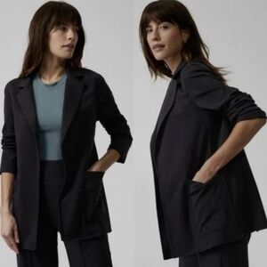 ATHLETA Eastbound Black Blazer Business Travel Jacket Minimalist Women's Size 18
